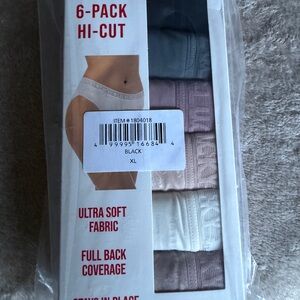 Lucky Brand 6-Pack Hi-Cut Underwear - Black, Gray, Cream (XL) NIB